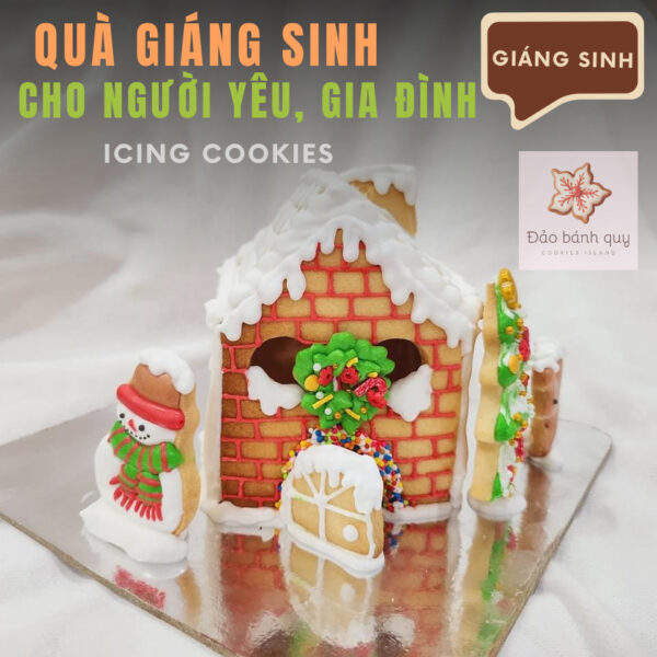 Set Tự Làm Bánh Quy Nhà Giáng Sinh, Combo DIY Tự Trang Trí Nhà Noel Cookie Vẽ Đường Icing Dễ Làm | Đảo Bánh Quy